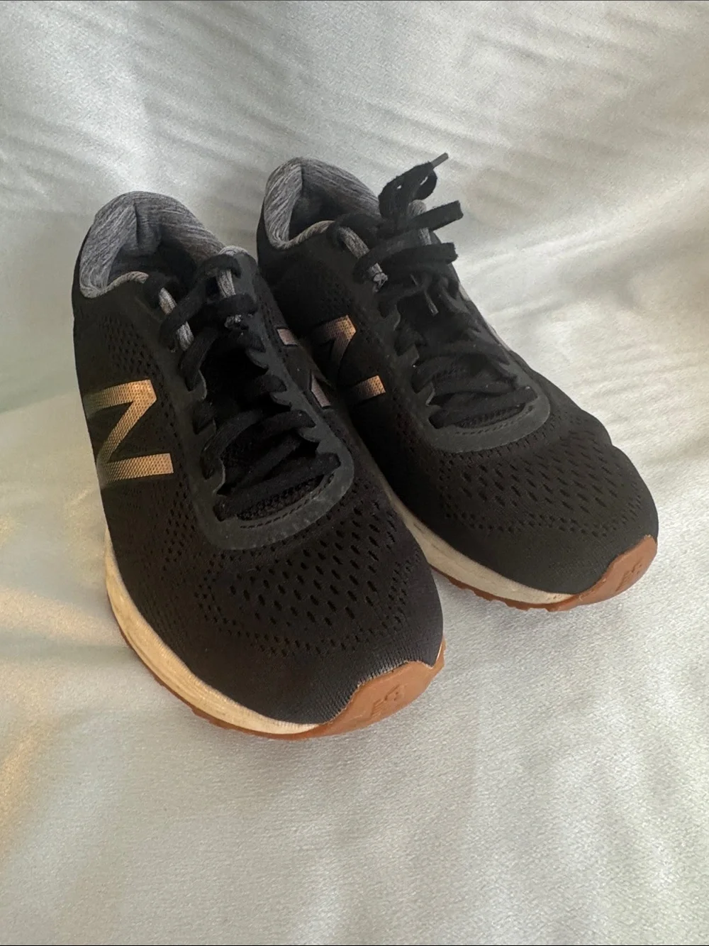 New Balance Black Athletic Shoes with Cream Midsole and Gum Outsole
